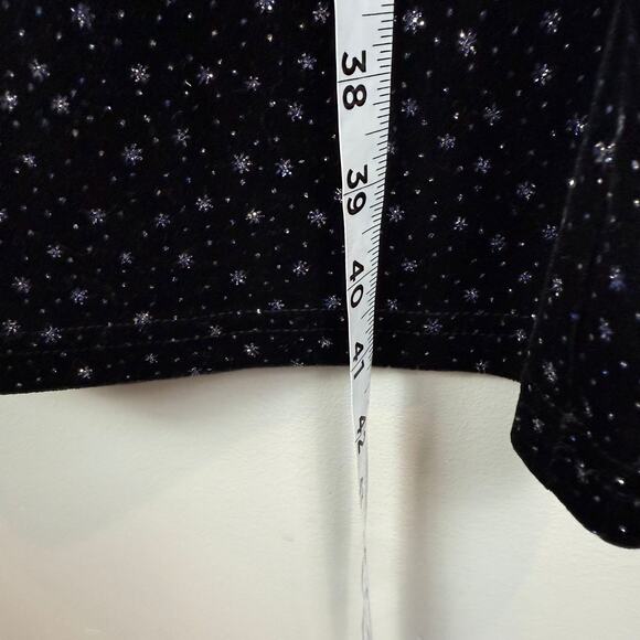 Vintage Connected Apparel Midi Dress Womens 10 Black Sparkle V-Neck Whimsigoth - Picture 9 of 9